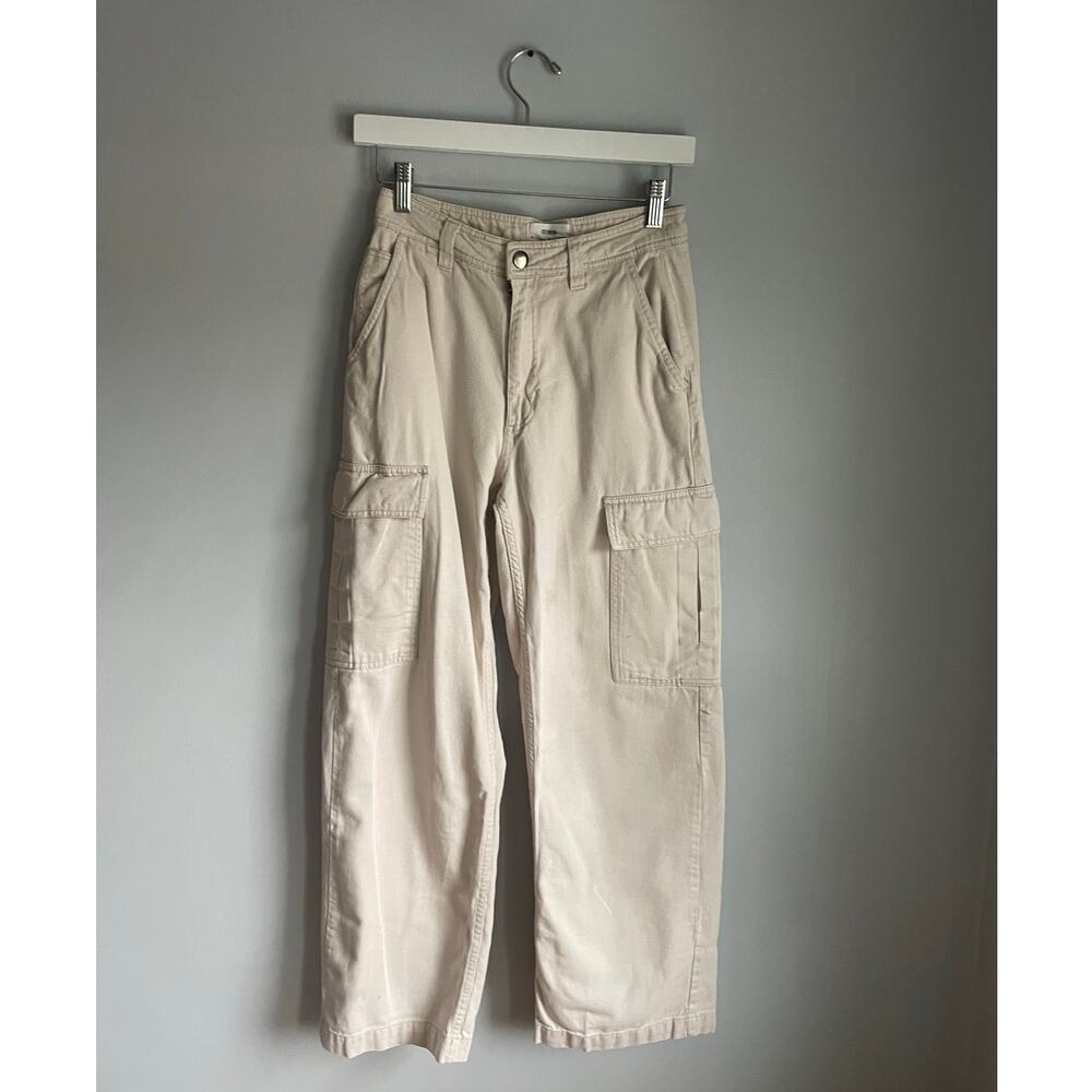 Cotton On Cream Cargo Pants - US Size 2 (XS) Pockets Minimalist Neutral Gorpcore